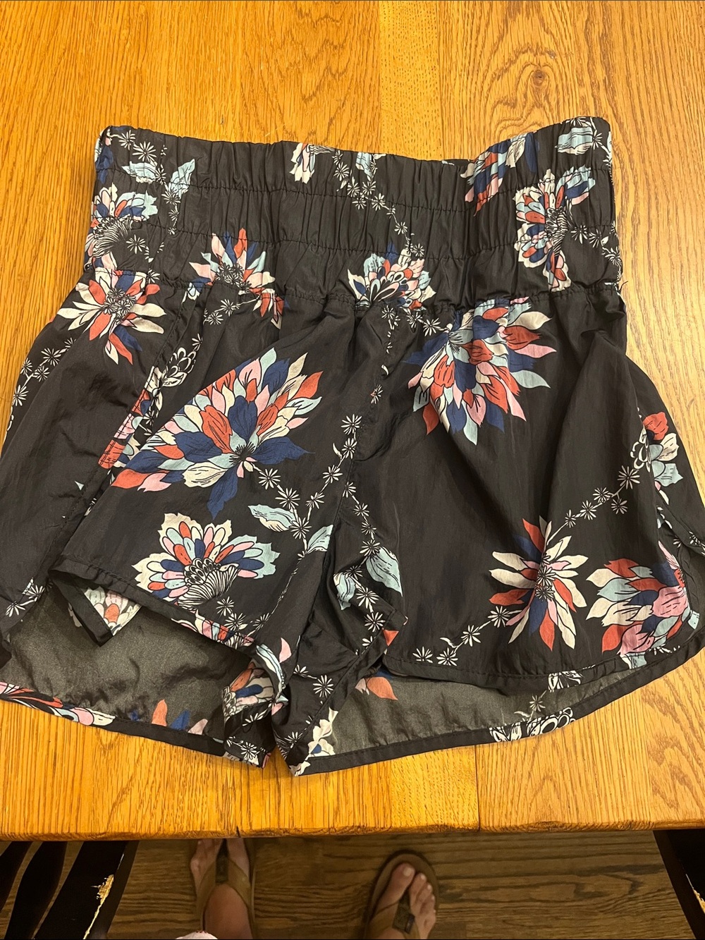FP Movement by Free People Black Floral Athletic Shorts